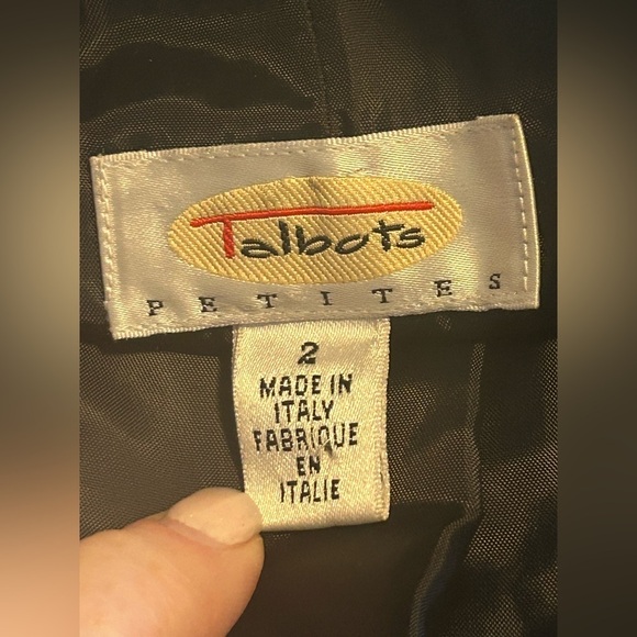 Vintage Talbots Italian Woven Blazer Women’s Sz 2P Wool Blend Black Gray - Picture 9 of 11